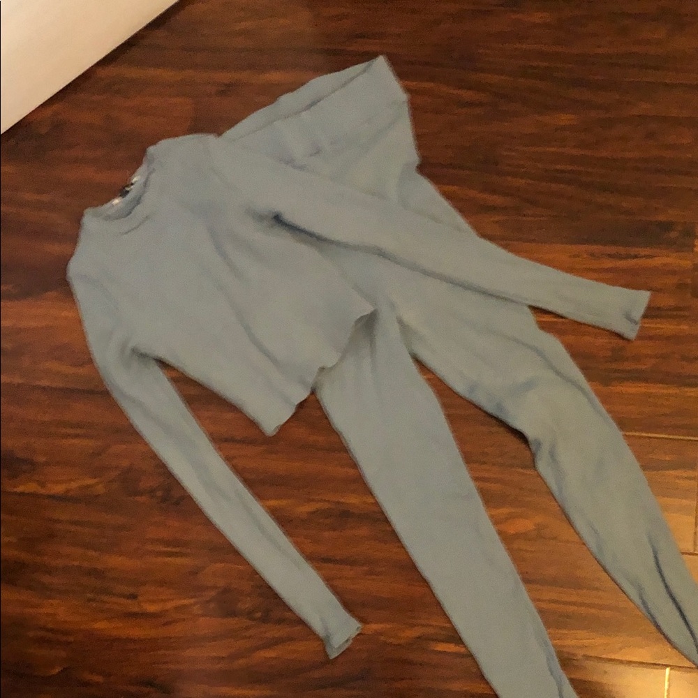 Fashion Nova Blue Leggings Set